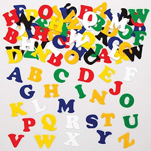Baker Ross Lettres de l'alphabet en feutrine autocollante (lot de 550) - Pour apprendre l'alphabet en s'amusant