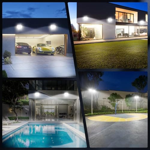 HAPYLUMI 50W Projecteur Exterieur LED Detecteur de Mouvement, 5000LM Spot LED Extérieur Avec Detécteur 6500K Blanc Froid, IP67 Étanche Phare LED Éclairage Extérieur pour Patio, Jardin, Terrasse