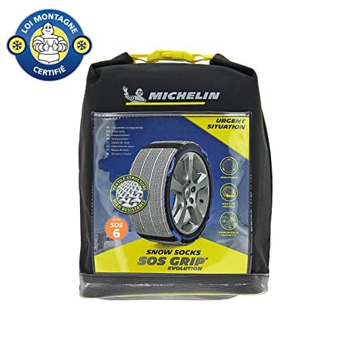 MICHELIN Chaussettes à Neige Textile EVO 6, Gris, SOS