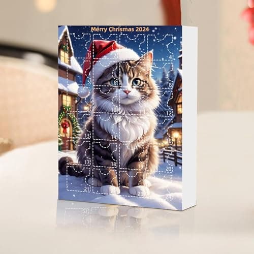 Calendrier De L'Avent Avec Pendentifs En Forme De Chat 2024, Calendrier Du Compte À Rebours Avec Pendentifs Pour Arbre De Noël, 24 Jours Calendrier De L'Avent, Pour Décoration De Noël