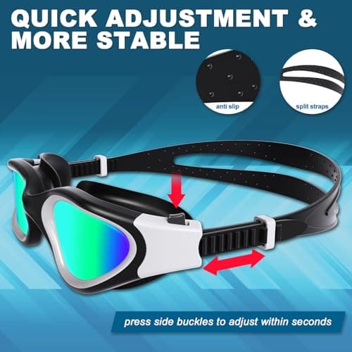 HotSrace Polarisées Lunettes de Natation, Non polarisée claire Lunettes de Plongée Anti buée Anti UV Vision Nette pour Homme Femme Unisex Adultes Adolescents