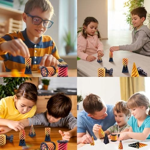 Impossible Cone (3PCS), 3D Imprimé Spiral Cone Fidget Toy, Jouet de Cône en Spirale, Sculpture de passthrough Pyramide, Stress Relief décorations de Bureau pour Enfants Cadeau pour Adultes - Or
