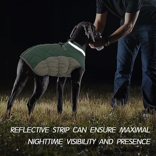 Kuoser Manteau Imperméable pour Chien, Veste d'hiver Chaude pour Chien Coupe-Vent, Gilet Réfléchissant Doublure en Polaire et Col en Fourrure, Vêtements d'Extérieur pour Chiot avec Anneau en D