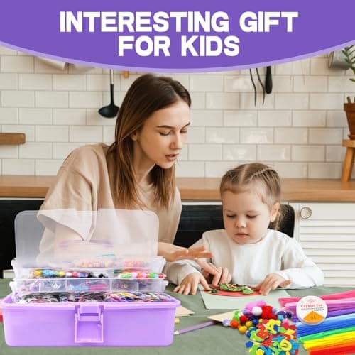 UCAMP 3700+ Pièces Kit Bricolage Enfant,Pièces Kit Bricolage Enfants, Bricolage Enfant Pipe Cleaners Crafts Set,Kit de Loisir Creatif Enfant Comprendre Pompons,pour filles garçons 4 5 6 7 8 ans Cadeau