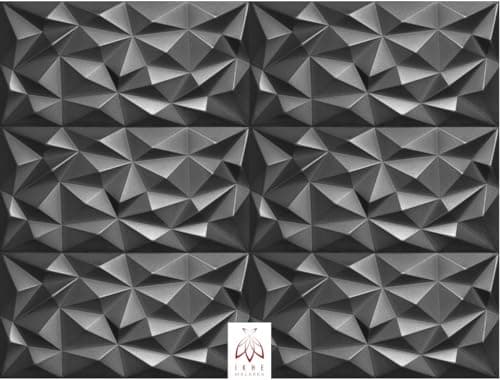Lot de 4 panneaux 3D, panneaux en polystyrène XPS, panneaux de plafond, panneaux muraux 3D, décorations, plafonds, revêtement mural brillant, 3 mm d'épaisseur - 100 cm x 50 cm - 2 m2 (noir 03)