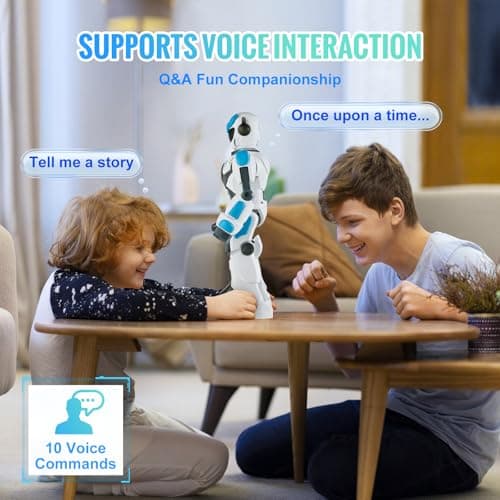 VEVOR Robot Jouet Enfants, 2,4 GHz, Robot RC Intelligent, Télécommande Programmable, Parlant, Chantant, Dansant, Interactif, Gestes, pour Cadeau d'Anniversaire, Noël, Garçons Filles de 6 7 8 10 12 Ans