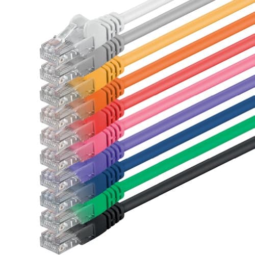 1aTTack.de Câble réseau Cat 6 10 couleurs - 1m - (set) - Câble Ethernet CAT6 Câble Lanka Câble patch 1000 Mbits
