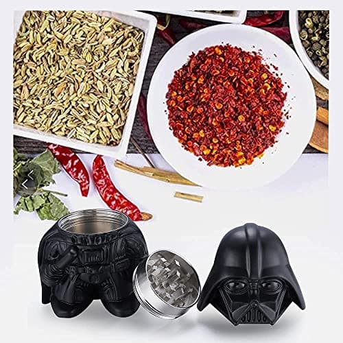 Grinder Moulin à épices, Spespo Herb Moulin Broyeur Avec Pollen Catcher 2", Alliage de zinc durable, pour Herbes, Pollen, Fleurs (Noir)