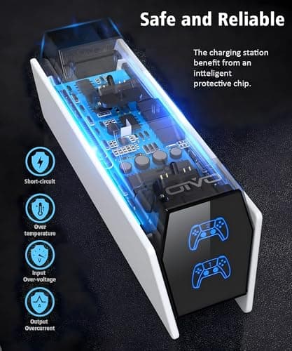 OIVO Chargeur Manette PS5, 2H Rapide Chargeur avec 2 Types de Câble, Station de Chargement Compatible avec Manettes DualSense Playstation 5