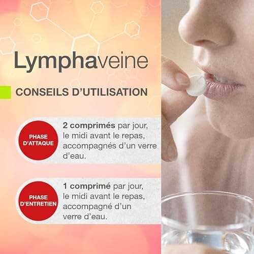 LYMPHAVEINE | SOUTIEN POUR UNE CIRCULATION VEINEUSE ET LYMPHATIQUE OPTIMALE | JAMBES LÉGÈRES ET BIEN-ÊTRE | BOITE DE 30 COMPRIMÉS LOT DE 2 - 3C PHARMA