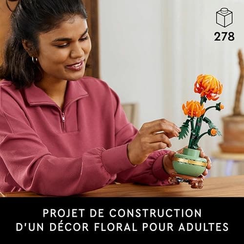 LEGO Icons Le Chrysanthème - Fleurs Artificielles Deco - Set de Construction d'Activité Relaxante et Créative pour Adultes Qui Aiment Les Plantes sans Entretien - Collection Botanique 10368