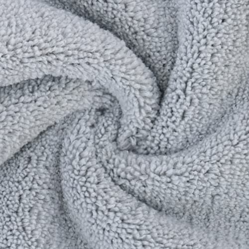 Polyte - 2 Serviettes Turban en Microfibres - séchage des Cheveux - Gris - 31 x 71 cm