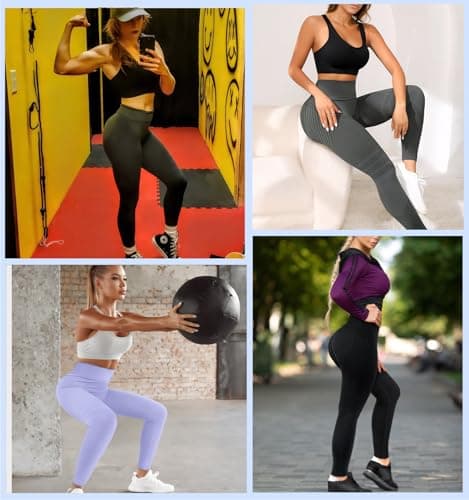 Zilams Legging Sport Femme Taille Haute Pantalon Femme Push Up Opaque Yoga Fitness Gym Pilates Entraînement Pants