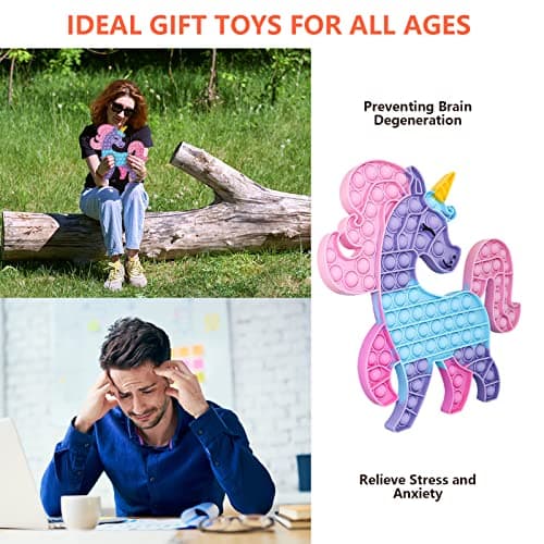 OCACA Jumbo Pop It Fidget Toys, Big Size Squeeze Toys Push Bubble Sensory Toys pour soulager Le Stress et l'anxiété pour Les Besoins éducatifs spéciaux, Enfants et Adultes, Grande Licorne