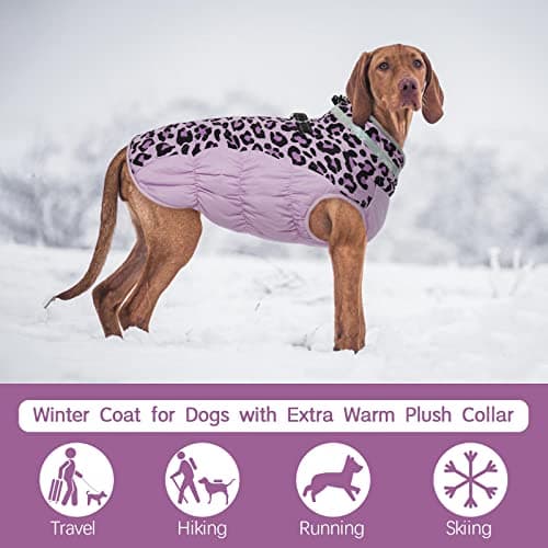 Kuoser Manteau d'hiver pour Chien Imperméable et Chaud - Gilet Réfléchissant pour Chiot avec Doublure en Polaire - Coupe-Vent pour Animaux de Compagnie pour Petits Moyens et Grands Chiens