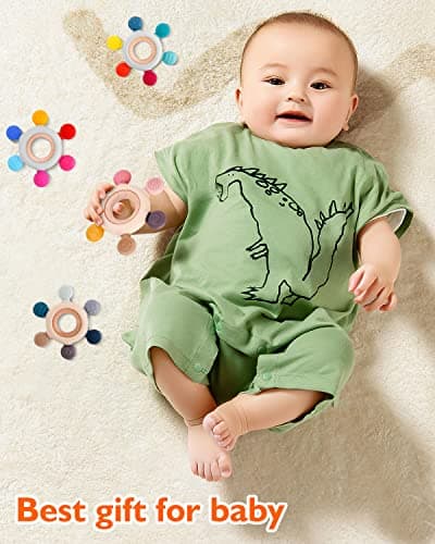 akolik Anneau de dentition pour bébé, en silicone pour jouet de dentition, accessoires d'allaitement sans BPA pour bébés de 3 mois et plus (Gouvernail B)