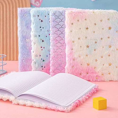 XANHOY Lot de 2 blocs-notes en peluche A 4 blocs-notes pour carnet de notes de voyage pour étudiant