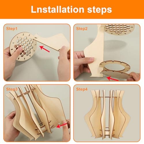 LERANXIN Bois Vase de Fleurs, Vase Fleur Kit Construction Vase Bouquet, 3D Vases en Bois Peut Contenir 33 Bouquets, Vase Créatif pour Décoration Bureau, Amateurs Fleurs