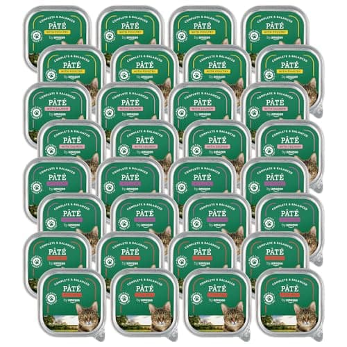 by Amazon Lot de 32 paquets de nourriture pour chat, mélange de pâtées, 100 g (anciennement Lifelong !)