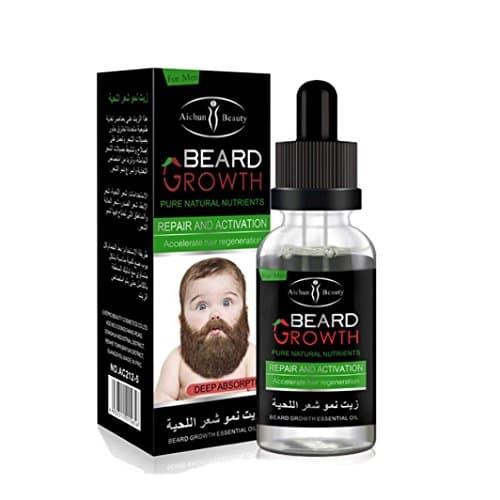 Barbe Huile - Delaman Huile Entretien Soin Barbe Homme Accelerateur Barbe pour Nourrit, Hydrate, Adoucit, Stimule la Pousse et Fait Briller, 30ML
