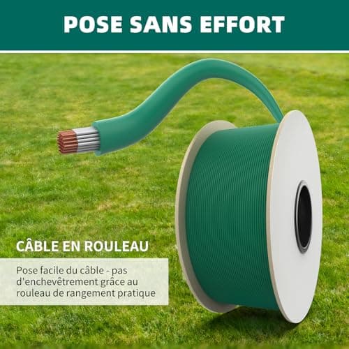 HAUSPROFI Cable Robot Tondeuse 100M Universel Compatible, Fil robot tondeuse, Câble périphérique en cuivre étamé de qualité, Câble pour robots tondeuses de Husqvarna,Worx,Gardena,Bosch,Yard Force etc