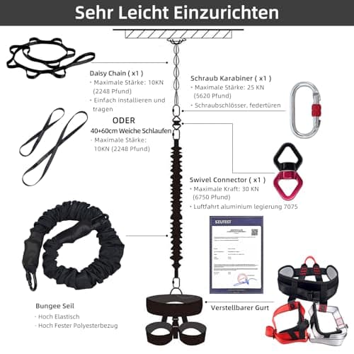 Bungee Cord Exercice de Fitness à l'élastique pour Les gymnases, Les Studios de Yoga, la Maison (Plage de Poids 61-75kg)