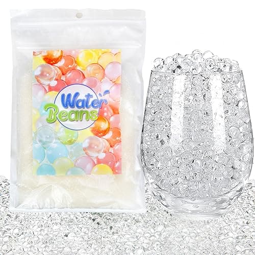 Daover Perles d'eau, 50.000 pièces Perle D’Eau Transparente pour Décoration de Vases, Fabrication de Bougies Flottantes, Bille d'eau Transparente pour Vase Decoratif, Billes Hydrogel