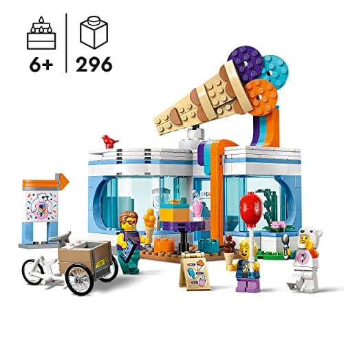 LEGO 60363 City La Boutique du Glacier, Jouet pour Enfants Dès 6 Ans avec Vélo Cargo et 3 Minifigurines, Cadeau d'anniversaire pour Garçons, Filles, Set 2023