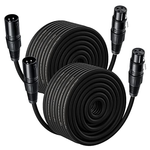 NUOSIYA Cable XLR 30m 2 paquet Cable Microphone XLR Male Femelle Compatible avec Microphone Enceinte Caméra Table de Mixage Amplificateur Audio Studio Enregistrement