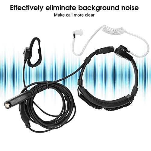 Annadue Casque Micro de Gorge Tactique Écouteur Micro de Gorge évolutif Vibration Casque Talkie-walkie Écouteur de Moniteur Radio Écouteur PTT Tactique Doigt PTT Enveloppé