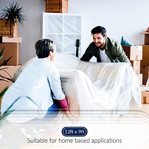 ARVO Lot de 6 grandes feuilles anti-poussière en plastique pour peinture, meubles, sols 3,6 x 2,7 m