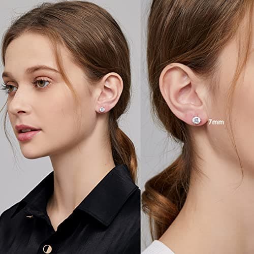 Boucles d'Oreilles Homme Brillant Boucles Oreilles Diamant Homme,Boucle Oreille Argent Homme Angelic Boucles Oreilles Zircone Diamant Or Blanc,Boucl Oreil Diamant,Boucle d'Oreille Femme Homme Argent