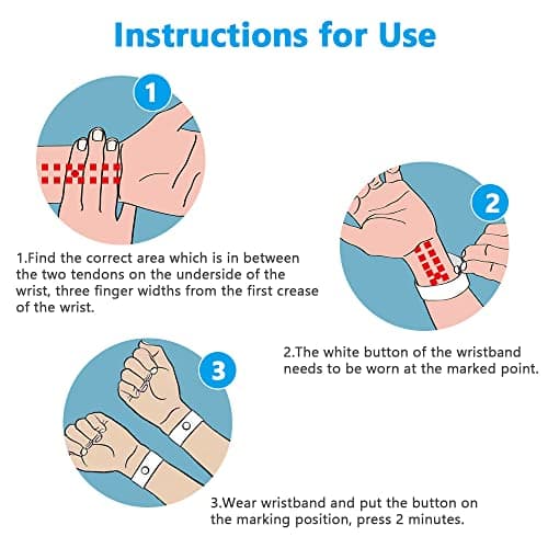 ACWOO Bracelets Anti-nausées Pour Le Mal De Mer, 2 Paires Bracelet Anti Nausée, Bande De Poignet De Soulagement De Nausée Pour Les Enfants, Les Adultes, Les Vacances Et Les Voyages
