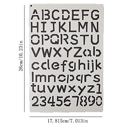 8 Pièces Pochoirs à Lettres, Ensemble de Modèles de Lettre, Pochoirs à Lettres et Chiffres, Pochoirs Alphabet en Plastique, Utilisés pour la Peinture et les Croquis (Blanc)