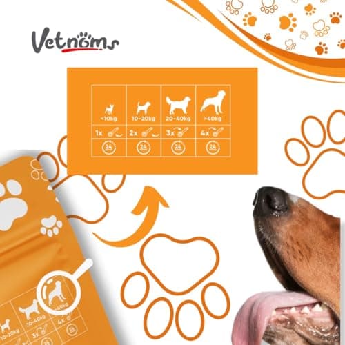 Vetnoms Probiotique Chien en Poudre - Complement Alimentaire Chien avec Levure de Bière Chien pour Un Usage Régulier. Soulage la Diarrhée chez Le Chien, la Dermatite chez Le Chien.