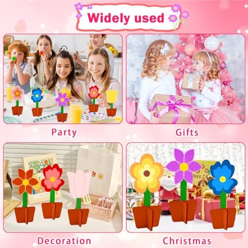 RUIJIE 3D Bricolage Fleurs en Bois, 20 Pcs Kits Fleurs Artisanat en Bois à Peindre, DIY Activité Manuelle Peinture, Fleurs Décoration Loisirs Créatifs pour Enfants Cadeau Anniversaire Jouet Party