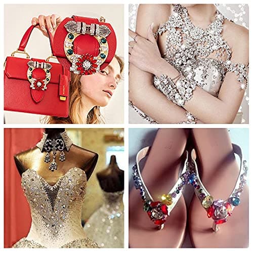 Gwotfy Artisanat de Strass, 150 Pièces Strass en Verre Strass Colorés Cristal Pierres Précieuses Artisanat en Verre Pierres Précieuses pour DIY Artisanat Vêtements Chaussures Sac, Couleur Aléatoire
