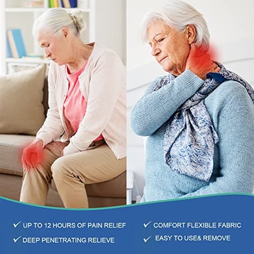 MQUPIN Patchs de soulagement de la douleur,Patchs de soulagement de la douleur à effet durable, Kit de patchs de soulagement de la douleur pour les genoux, le dos, le cou, les épaules (32 patchs)