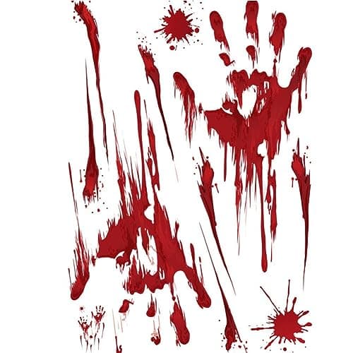 Halloween Decoration Fenêtre Autocollants, Halloween Sanglante Mains Autocollants Halloween Horreur Stickers Autocollant de Voiture pour Decoration Halloween Interieur Fenêtre