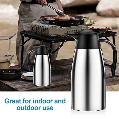 Uootach 2 L Bouteille Isotherme en Acier Inoxydable, Bouilloires isolées sous vide, Isolation thermique 24 heures, pour bouilloires, théières et cafetières pour garder boissons chaudes
