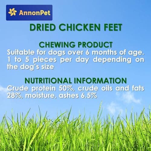AnnonPet® Pattes de Poule séchées. Snack pour Chiens sans Gluten, idéal comme Prime et pour la Formation du Chien. Viande sèche Maxi Format 500 grammes
