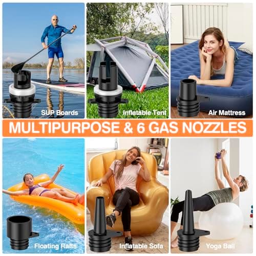 FOWAWU 3 * 7800mAh Gonfleur Electrique Paddle, Gonfleur Batterie Paddle 20PSI, Paddle Electrique Paddle Gonfler et Dégonfler Système à Deux Vitesses Arrêt Automatique 12V CC