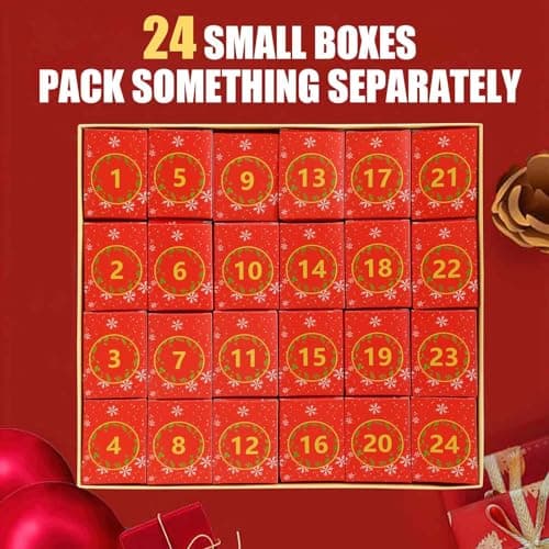 Calendrier de l'Avent 2024, puzzle 1008 – Calendrier de l'Avent de 24 jours pour adultes et enfants, décoration de Noël pour cheminée (A)