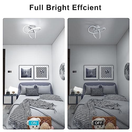 Osairous Plafonnier LED Moderne, 22W 2500LM Lampe de Plafond Blanc Chambre, Luminaire Plafonnier Cuisine en Aluminium pour Balcon Salon Couloir, Blanc Froid 6500K, Dia 25cm