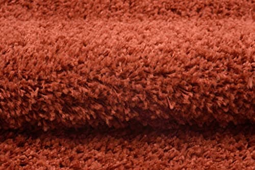 TAPISO Essence Tapis Shaggy Poils Longs Moderne Rouge Brique Uni Salon Chambre Adulte Enfant Descente de Lit Moelleux Super Soft Epais Oeko-TEX 240 x 330 cm