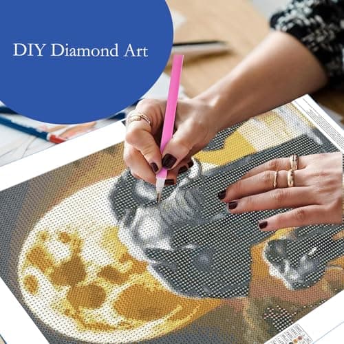 feelive Peinture Diamant Adulte, Eléphants DIY Diamant Kit Complet 5D Diamond Painting Artisanat Strass Point de Croix Painting pour Adultes, Enfants, Décoration Intérieur 30x40cm
