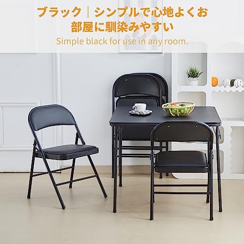 BOOSDEN Lot de 2 Chaises Pliantes, Chaise Pliante Confortable, Chaise Pliante Salle a Manger,Chaise pliante rembourrée, Chaises Pliantes pour Cuisine, Bureau, extérieur, Jardin, Charge maximale 136 kg