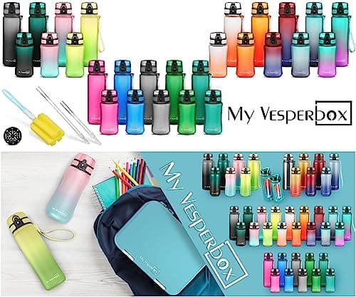 My Vesperbox - Minny - gourde pour enfant étanche - avec paille ou tamis - 350ml, 500ml - gourde en tritan léger - sans BPA - pour maternelle, école