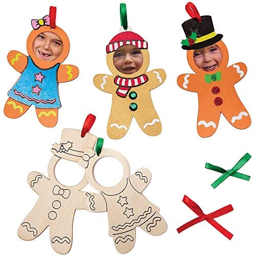 Baker Ross Cadres Photos en Bois en forme de Bonhomme de Pain d'Epices - Lot de 10, Loisirs Créatifs Enfants (FX298)