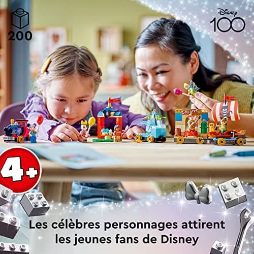 LEGO 43212 Disney Le Train en Fête Disney, Jouet Enfants 4 Ans avec Vaiana, Woody, Peter Pan et Les Wagons de la Fée Clochette Plus Mickey et Minnie Mouse, 100ème Anniversaire Disney